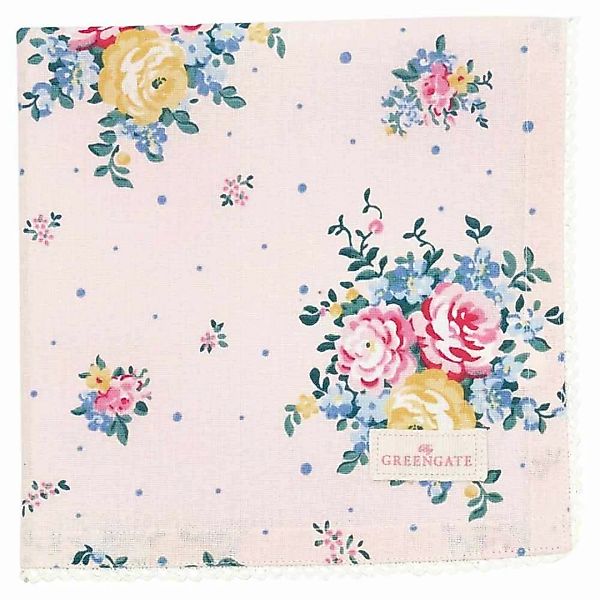 Greengate Stoffserviette Laura Pale Pink Blumen 40x40cm günstig online kaufen