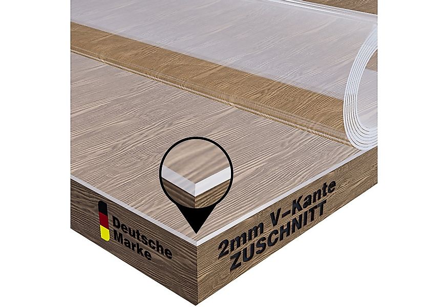 Blade Tischdecke Tischdecke Transparente Glasklar Tischfolie 2 mm, abgeschr günstig online kaufen