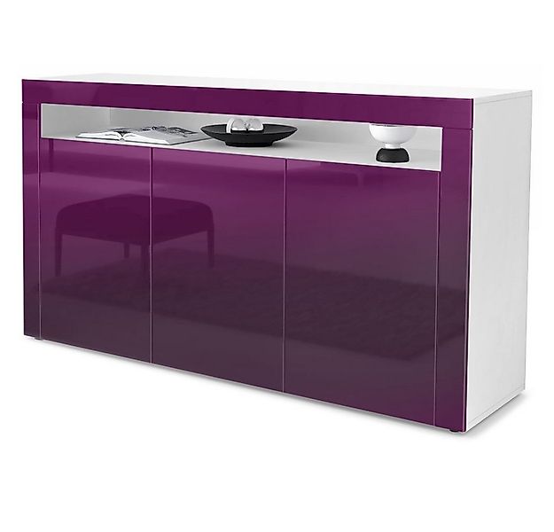 Vladon Sideboard Valencia (Sideboard, mit 3 Türen und 1 offenem Fach), Weiß günstig online kaufen