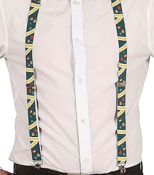 Karneval-Klamotten Kostüm Hosenträger Weihnachten grün gold Weihnachtskügel günstig online kaufen