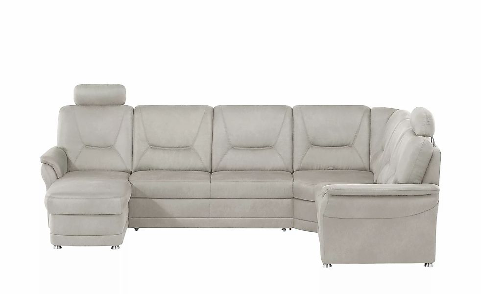 meinSofa Wohnlandschaft aus Mikrofaser Edda ¦ grau ¦ Maße (cm): B: 309 H: 9 günstig online kaufen