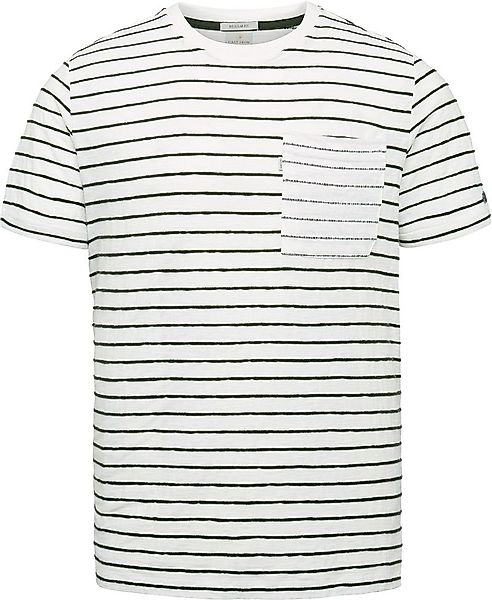 Cast Iron T Shirt Streifen Brusttasche Weiß - Größe S günstig online kaufen