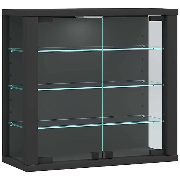 ebuy24 VitrosaS Vitrinenschrank Wandhängend 2 Glastüren Anthrazit günstig online kaufen