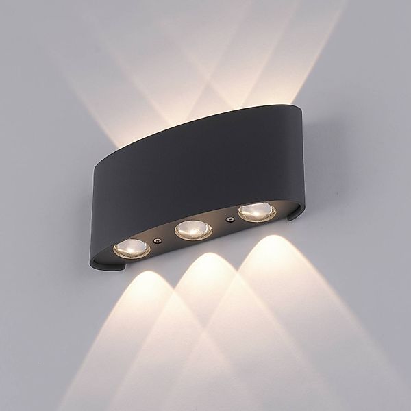 Paul Neuhaus LED-Außenwandleuchte Carlo, 17 cm, 6-flg., IP54 günstig online kaufen