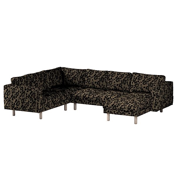 Bezug für Norsborg 5-Sitzer Ecksofa mit Recamiere, beige-schwarz, Norsborg günstig online kaufen