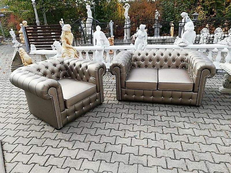 JVmoebel Sofa Designer Chesterfield Sofagarnitur Sofa Couch 2+1 Polster Sit günstig online kaufen