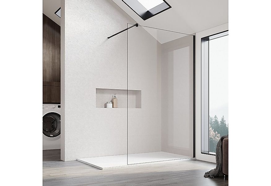 SONNI Walk-in-Dusche 80cm--140 x 200cm Duschabtrennung, schwarz,Walk in Dus günstig online kaufen