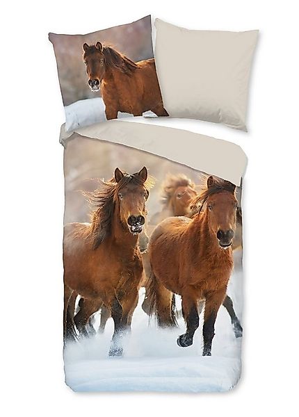 Traumschloss Bettwäsche Comfort Baumwolle, Flanell, 2 teilig, Ponys im Wint günstig online kaufen