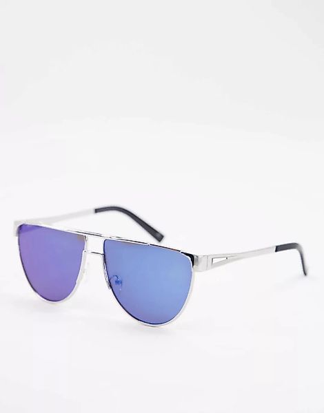 Jeepers Peepers – Sonnenbrille mit blauen Gläsern-Silber günstig online kaufen