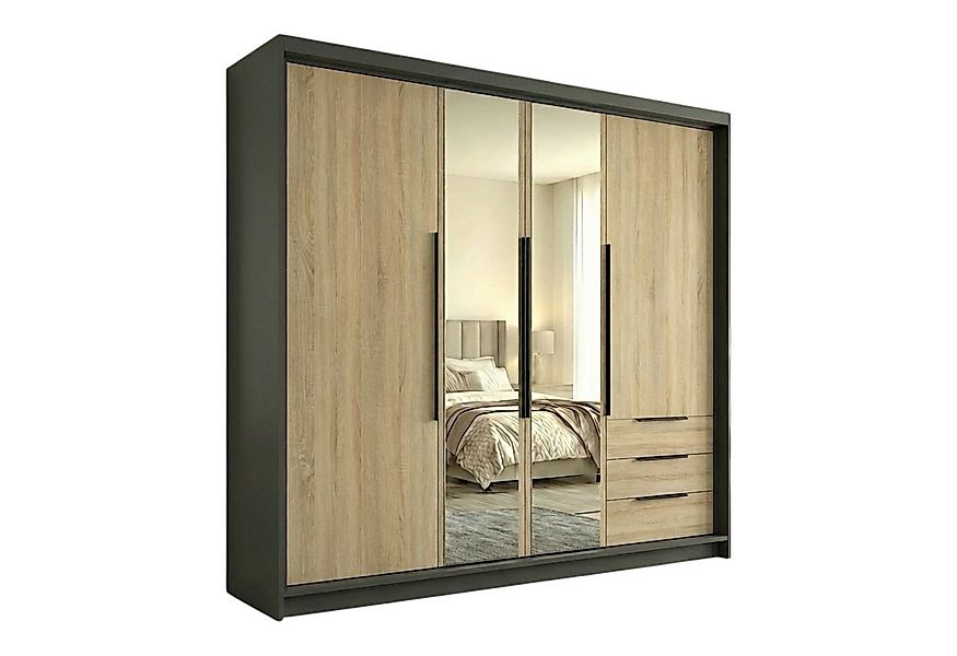 A&J MöbelLand GmbH Drehtürenschrank viertüriger Kleiderschrank mit Schublad günstig online kaufen