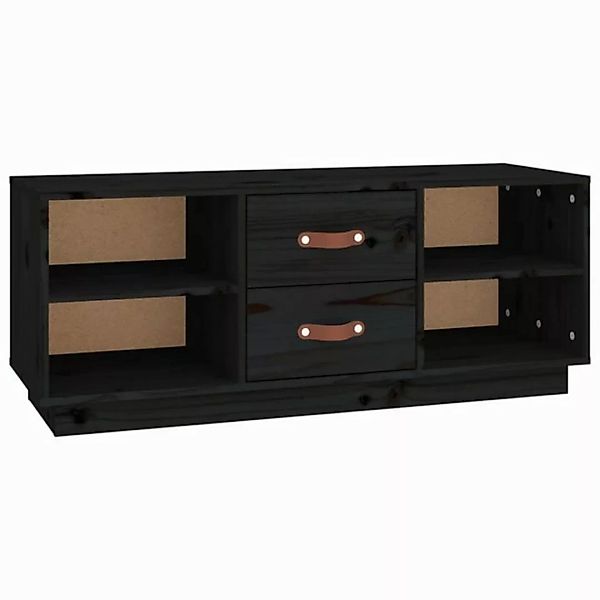 furnicato TV-Schrank Schwarz 100x34x40 cm Massivholz Kiefer (1-St) günstig online kaufen