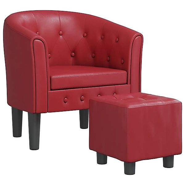 vidaXL Sessel Clubsessel mit Fußhocker Weinrot günstig online kaufen