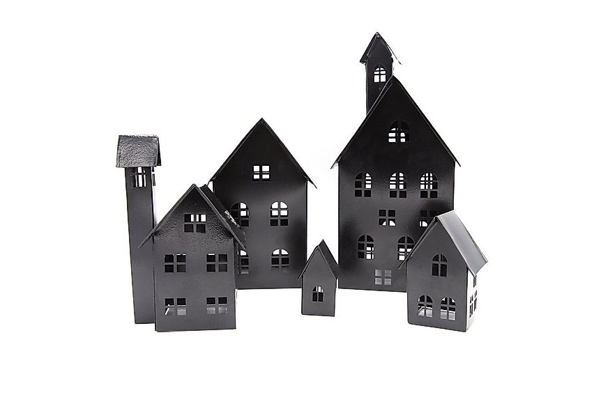 UNUS HOME Teelichthalter Deko Häuser Metall 5er Set (5 St., 5er Set verschi günstig online kaufen