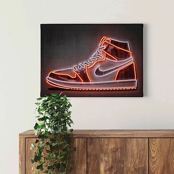 Bricoflor Wandbild Mit Sneaker Design Neon Bild Auf Leinwand Im Industrial günstig online kaufen