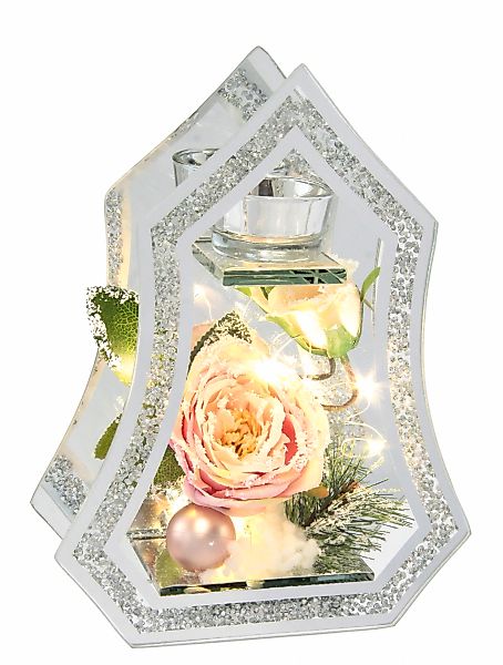 I.GE.A. Teelichthalter "Deko-Objekt mit LED Licht und Teelichtkerze" Mit Ro günstig online kaufen