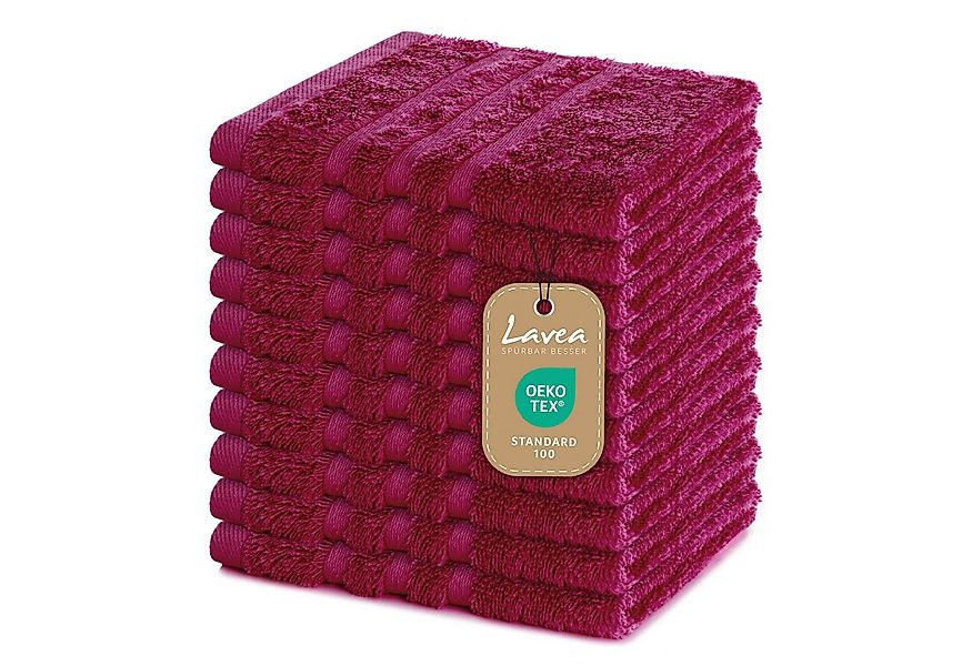 Lavea Seiftuch 10er Gästehandtücher Set 30x30 cm Elena Frottee, kleine Wasc günstig online kaufen