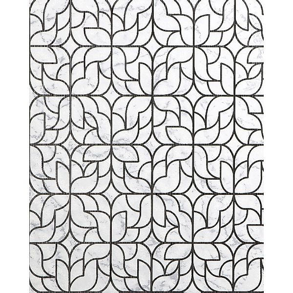 EDEM 85074BR30 Grafische Tapete mit Ornamenten Weiß hell-Grau Schwarz 0,53 günstig online kaufen
