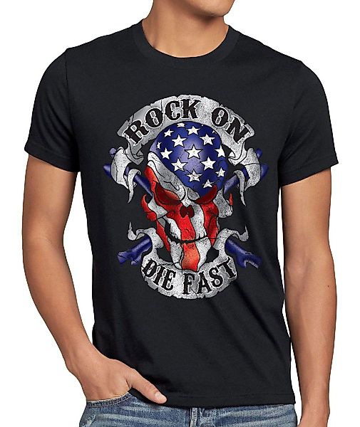 style3 T-Shirt USA Rocker Skull Totenkopf günstig online kaufen
