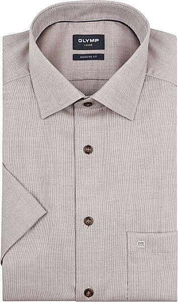 OLYMP Luxor Short Sleeve Hemd Structure Taupe - Größe 40 günstig online kaufen