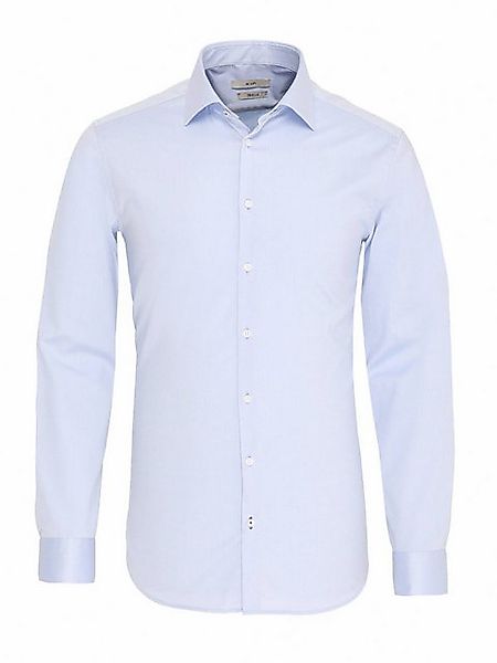 KİP Langarmhemd Blaues Gerade Slim Fit Weben Klassisches %100 Baumwollhemd günstig online kaufen