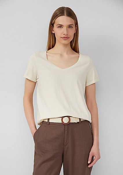 s.Oliver Kurzarmshirt Weiches T-Shirt aus Baumwolle mit V-Ausschnitt günstig online kaufen