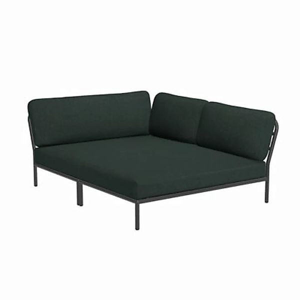 Modulares Gartensofa Level Cozy textil grün / Tiefe Sitzfläche - Eckmodul r günstig online kaufen