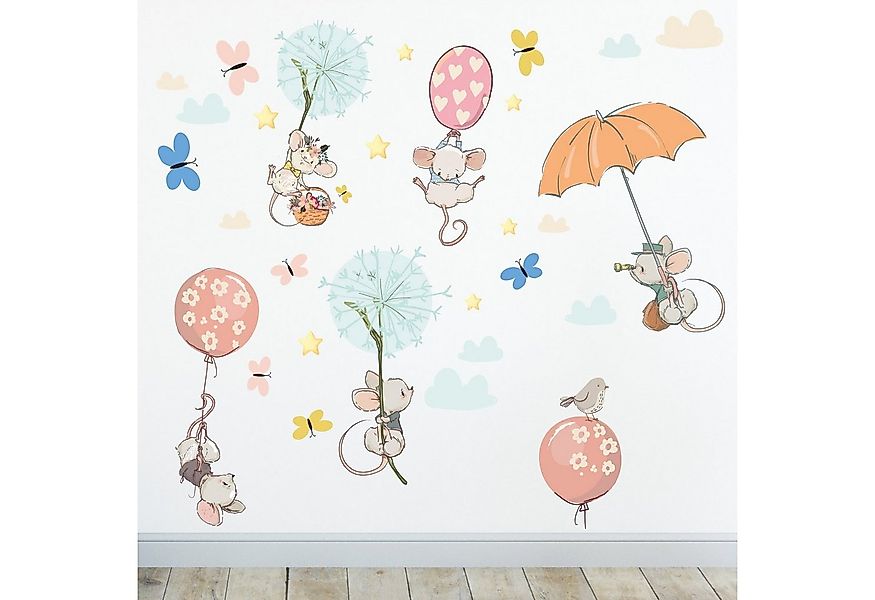 Sunnywall Wandtattoo Ballon Maus Wandsticker Wandtattoo (3 St), konturgesch günstig online kaufen