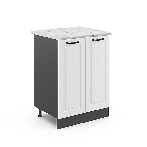 Vicco Küchenunterschrank R-Line Weiß Landhaus/Anthrazit 60 cm AP Marmor günstig online kaufen
