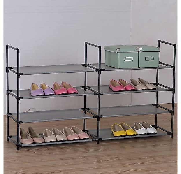 Natsen Schuhregal Schuhschrank, Metallgestell, Schuhablage Grau günstig online kaufen