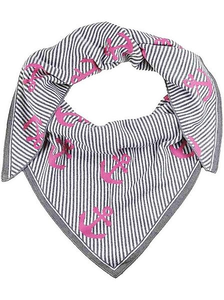 Zwillingsherz Dreieckstuch "Gestreifter Anker", maritimes Tuch mit pinken A günstig online kaufen