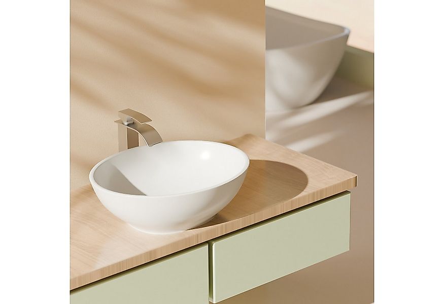 EMKE Aufsatzwaschbecken Oval Handwaschbecken mit Nano Beschichtung für Gäst günstig online kaufen