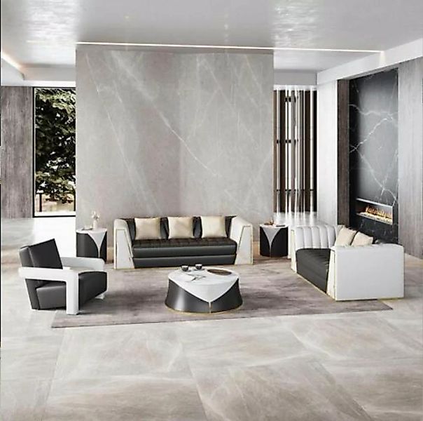 JVmoebel Sofa Chesterfield Sofa Couch Set 3+2+1 Leder Couchen Polster Möbel günstig online kaufen