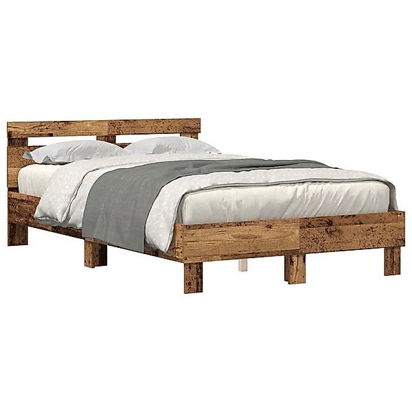 vidaXL Bett Bettrahmen aus Konstruiertem Holz Alte Eiche Holz 135 x 190 cm günstig online kaufen
