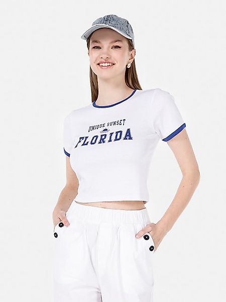 Colins T-Shirt Colins Slim Fit Rundhals bedrucktes Damen-Kurzarm-T-Shirt günstig online kaufen