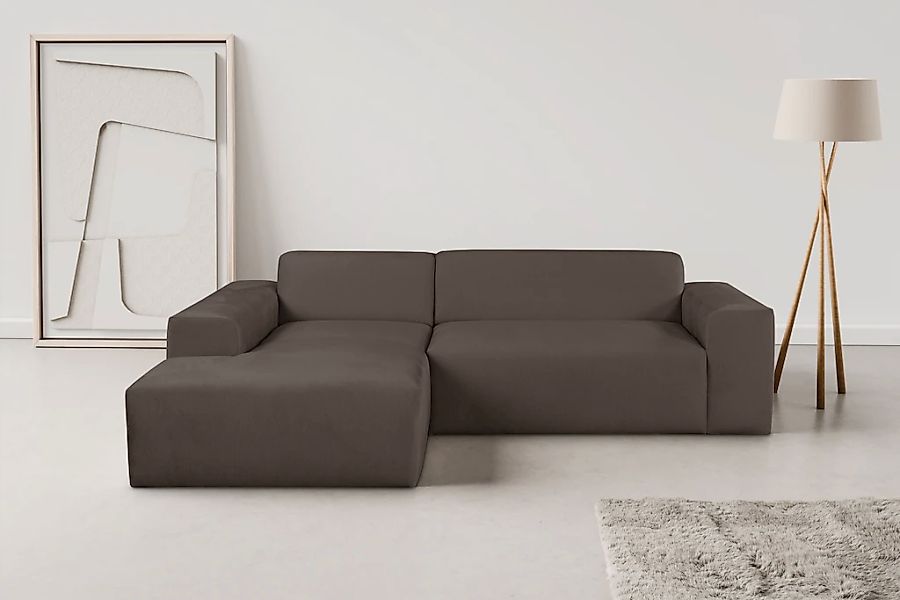 WERK2 Ecksofa "Zeus-L modern & zeitlos, Breite 253 cm, bequemes Sofa" Curvy günstig online kaufen
