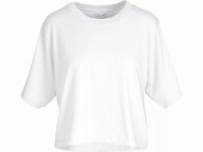 MELA Kurzarmshirt Damen Cropped T-Shirt DESNA Rippbündchen günstig online kaufen