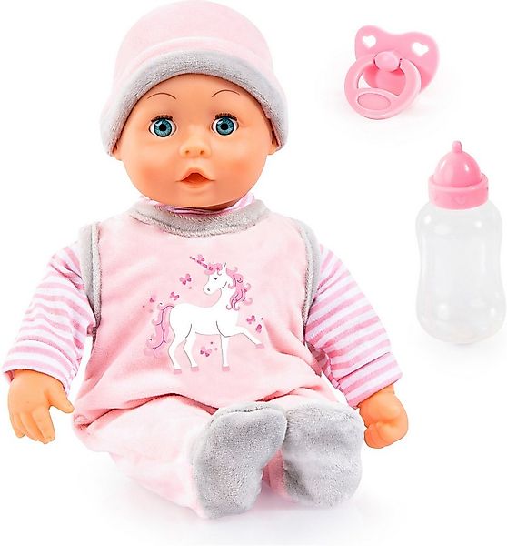 Bayer Babypuppe First Words Baby, 38 cm, Einhorn rosa (3-tlg), mit Schlafau günstig online kaufen