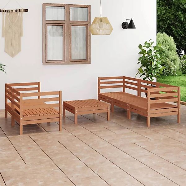 6-tlg. Garten-lounge-set Honigbraun Massivholz Kiefer günstig online kaufen