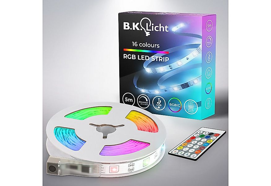 B.K.Licht LED Stripe USB RGBIC LED Strip, 5 m, mit Farbwechsel, 150-flammig günstig online kaufen