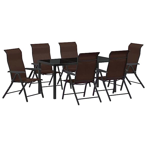 vidaXL Garten Essgruppe Höhenverstellbar 7-Tlg Braun Poly Rattan 3379265 günstig online kaufen