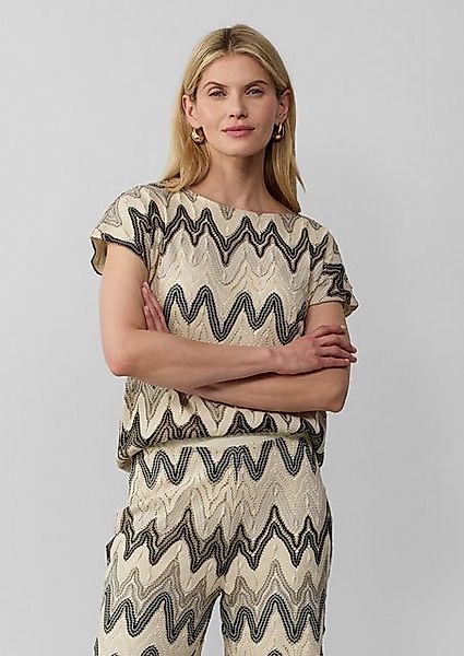 s.Oliver BLACK LABEL Kurzarmshirt T-Shirt aus Strickjersey mit blickdichtem günstig online kaufen