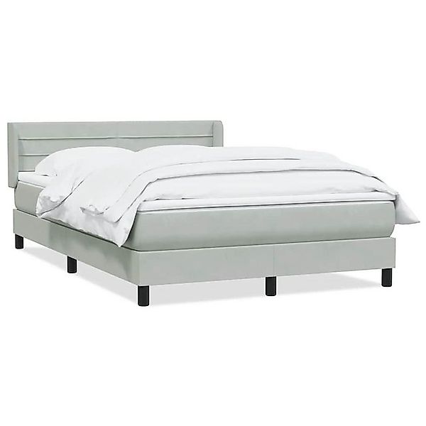 vidaXL Boxspringbett, Boxspringbett mit Matratze Hellgrau 140x210 cm Samt günstig online kaufen