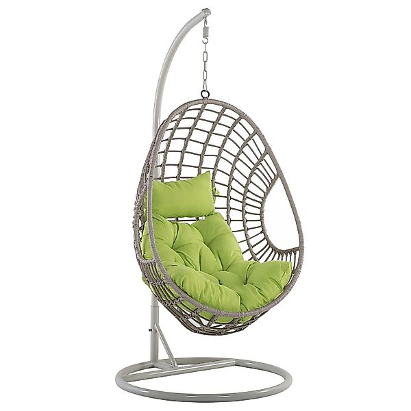 Beliani Hängesessel Naturfarben Grün Beige 96x96x200 günstig online kaufen