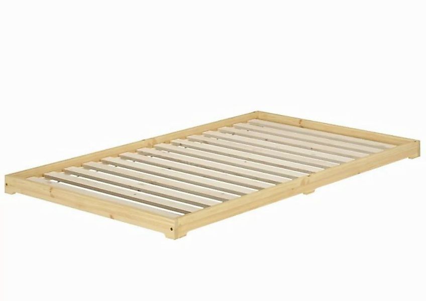 ERST-HOLZ Bett Extra niedriges Futonbett Bettrahmen 120x200 Kiefer massiv, günstig online kaufen