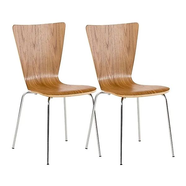 DELUKE 2er Set Besucherstuhl TOKYO Holz Eiche 43x50x84cm Konferenzstuhl War günstig online kaufen