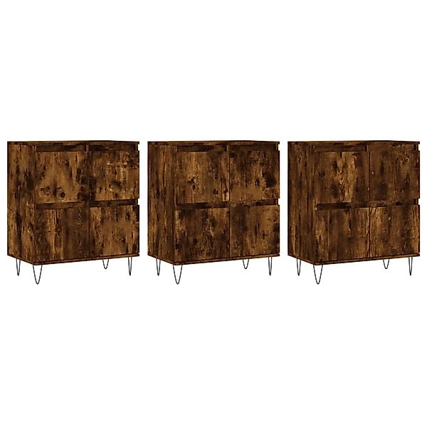 vidaXL Sideboards 3 Stk Räuchereiche Holzwerkstoff 3190202 günstig online kaufen