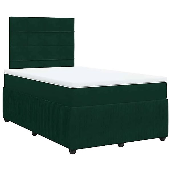 vidaXL Boxspringbett mit Matratze Dunkelgrün 120x190 cm Samt 3292289 günstig online kaufen