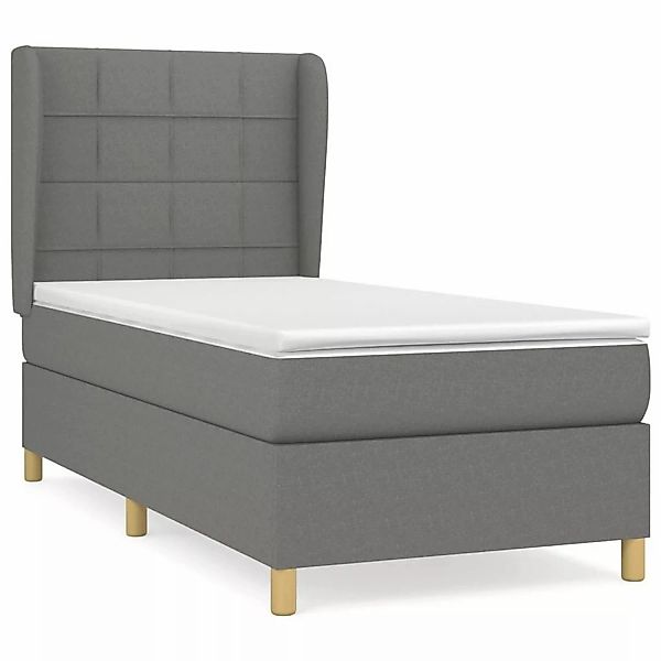 vidaXL Boxspringbett mit Matratze Dunkelgrau 80x200 cm Stoff1376604 günstig online kaufen