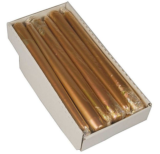 Starpak Tafelkerze 12 Kerzen Tafelkerze Leuchterkerze 2,2x25cm gold günstig online kaufen