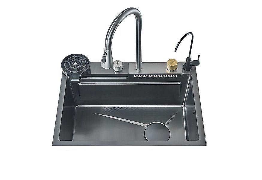 LuxaSteel Edelstahlspüle Smarte Küchenspüle – Einbauspülbecken mit Wasserfa günstig online kaufen